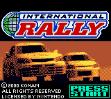 International Rally title screen for GameBoy Color